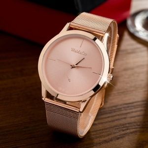 Rose gold stainless steel watch